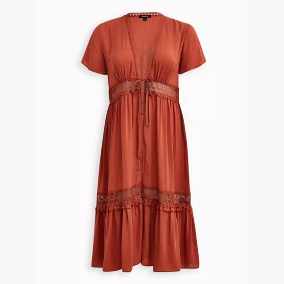 torrid Tops - Torrid Duster Length Kimono, Rust, Size 2